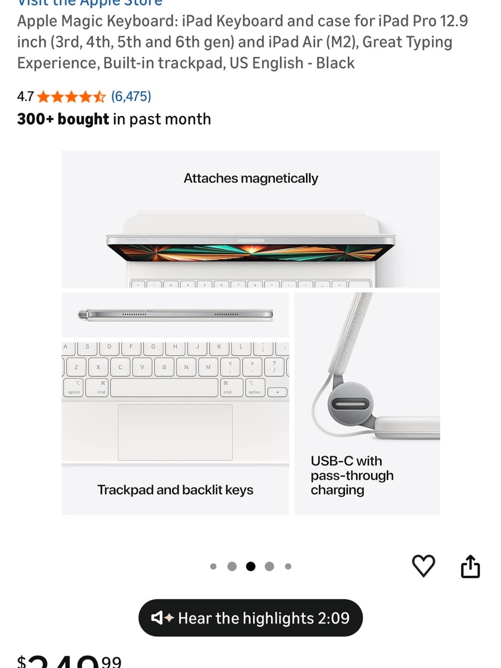 Apple Magic Keyboard Case, 12.9 inch with Trackpad - Picture 8 of 12